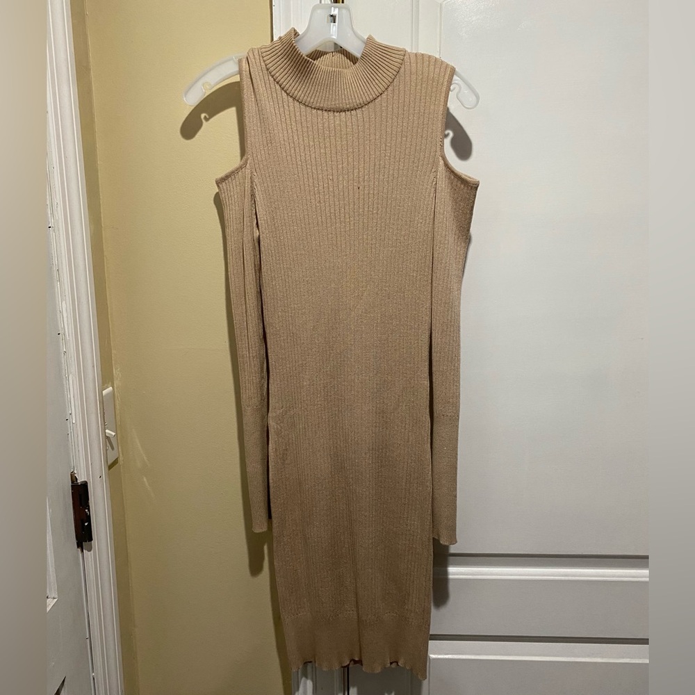 Nude long sleeved dress- Large